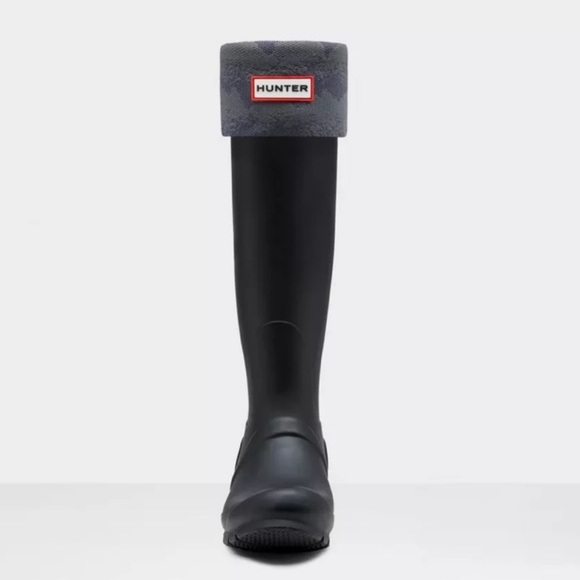 Hunter Storm Stripe Knitted Cuff Boot Sock New